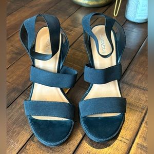 Soda Black Sandal Strappy Heels